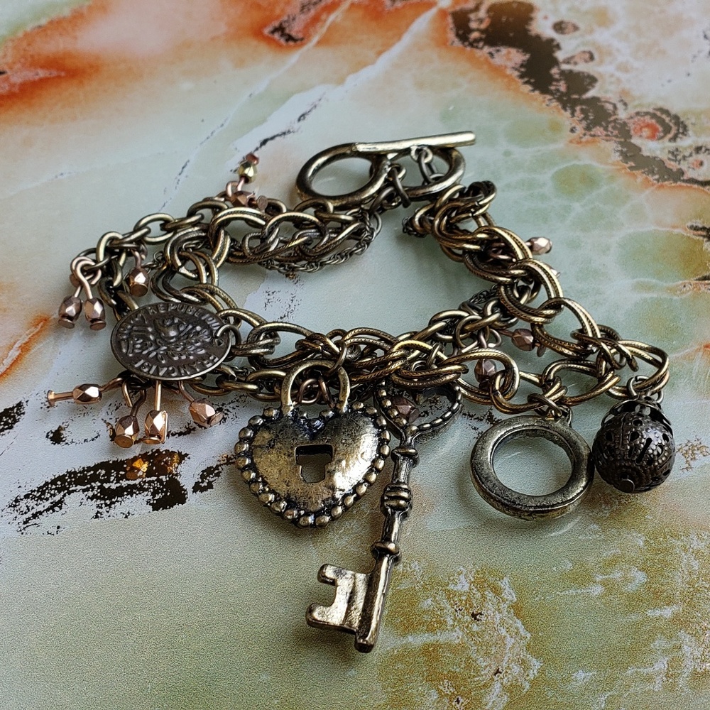 Golden charm bracelet